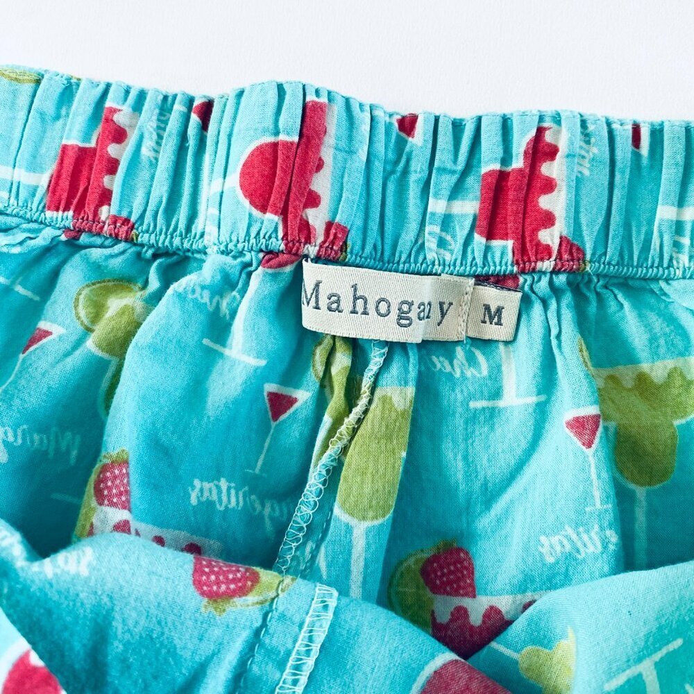 Mahogany Margarita pajama set Medium blue red cotton - Picture 14 of 16